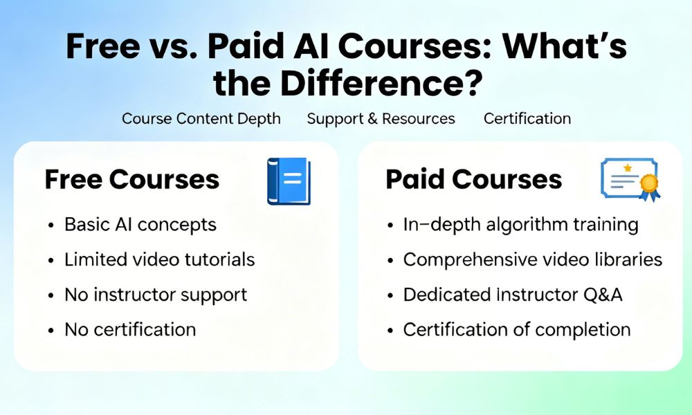 Free vs. Paid AI Courses: What’s the Difference?