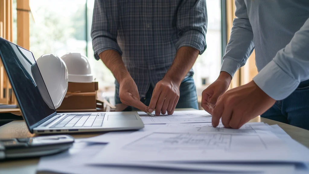 Beginner construction project manager receiving essential training in a site office