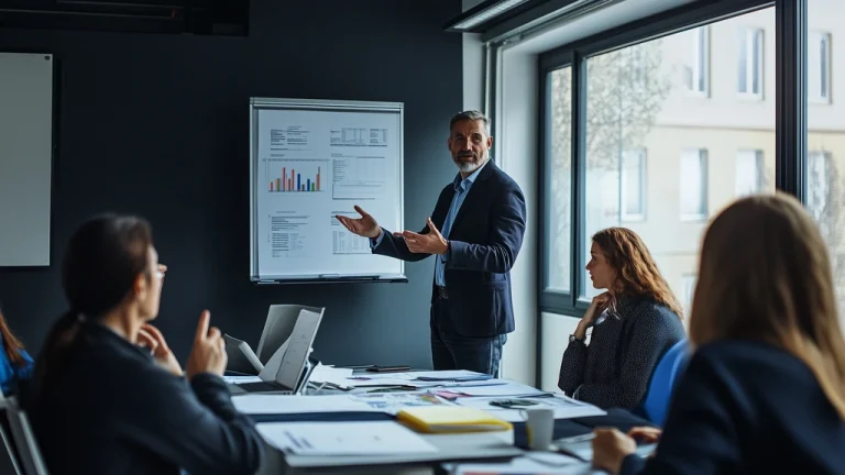 Managers mastering total quality management training for their business