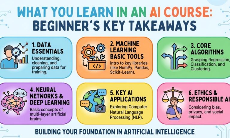 What You Learn in an AI Course: Beginner’s Key Takeaways