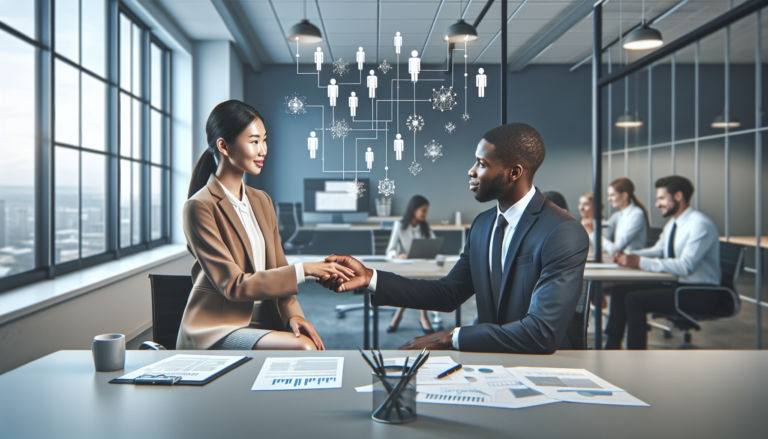 Project manager leading team with key leadership skills