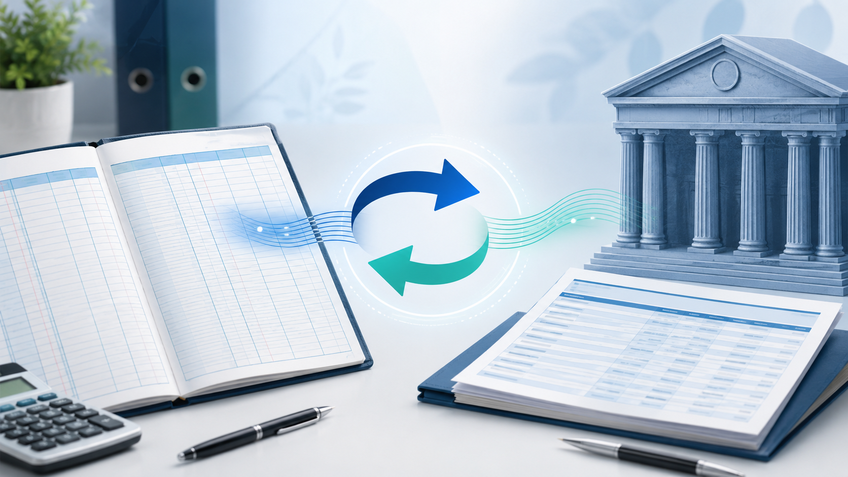 Cash and bank records showing an internal transfer within the same business