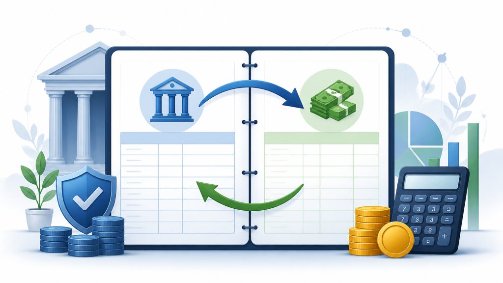 Illustration of a contra entry transferring funds between cash and bank accounts