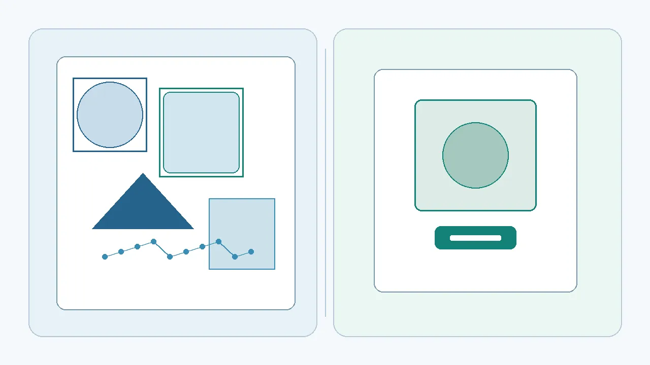 Illustrated comparison of computer vision systems and image recognition outputs